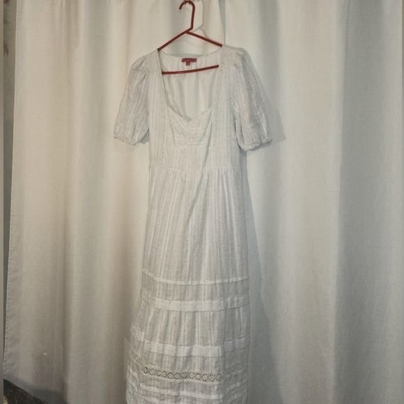 Betsey Johnson Dresses & Skirts - #008. White Prairie Style Sweetheart Maxi Dress-Betsey Johnson